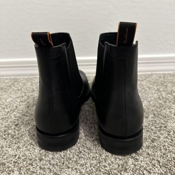 Santoni Black Leather Luxury Chelsea Boots Men’s US Size 11 Made In Italy main image 5
